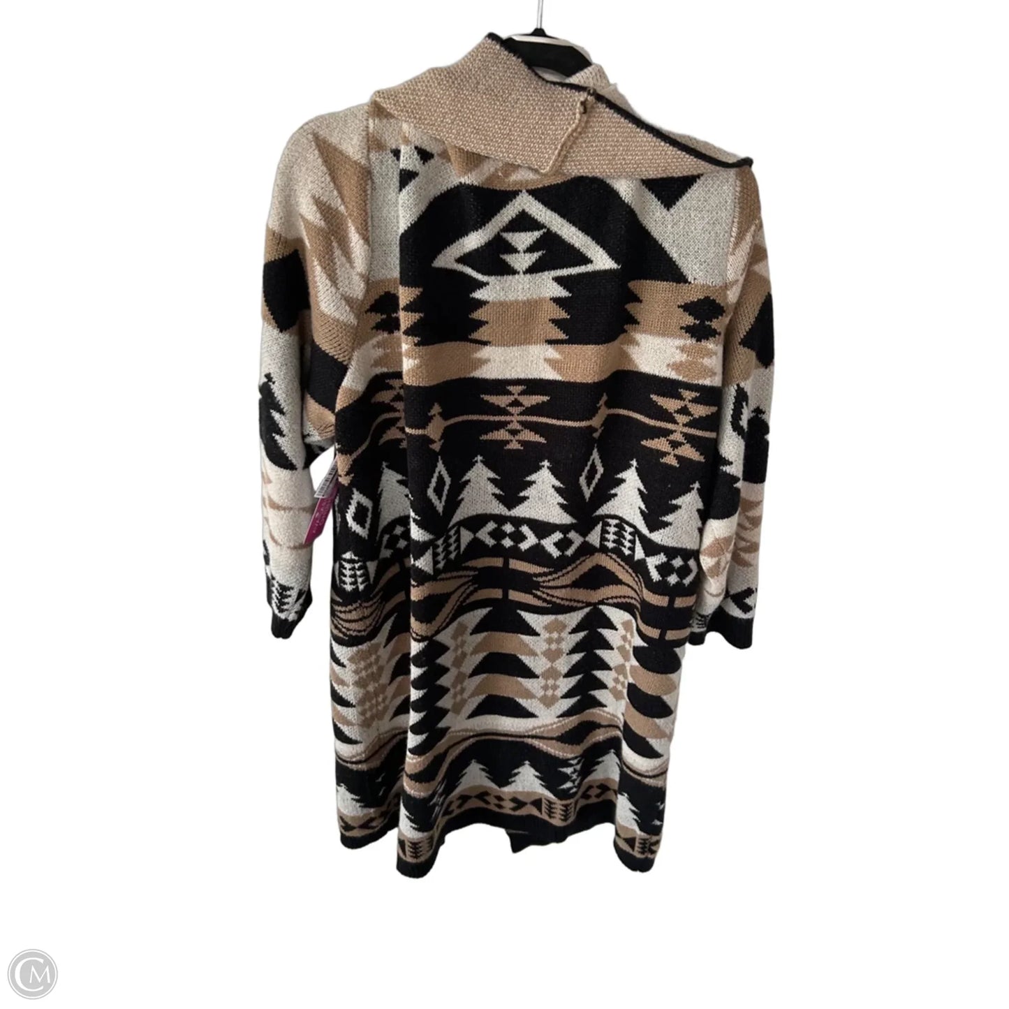 Sweater Cardigan By Maurices In Black & Tan, Size: 2x
