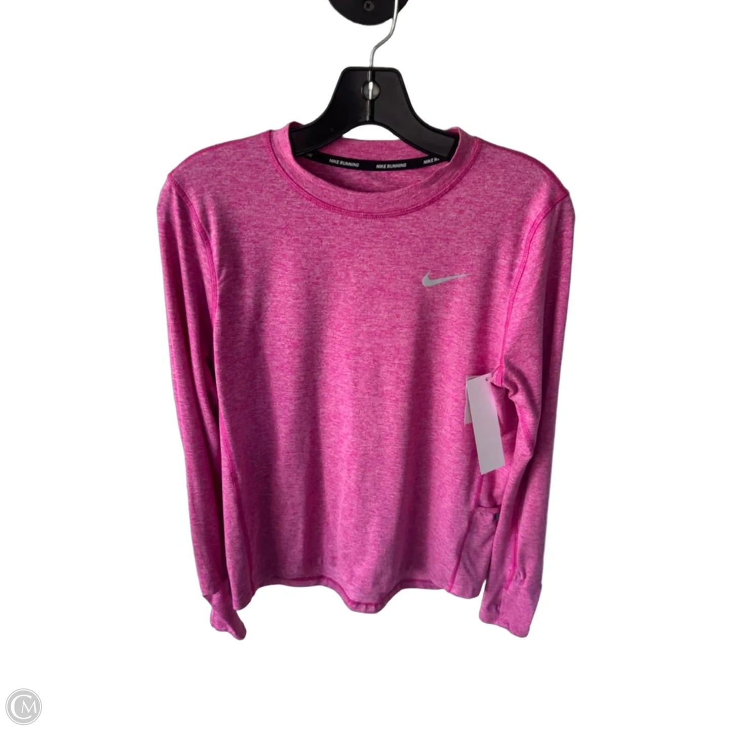 Athletic Top Long Sleeve Crewneck By Nike Apparel In Pink, Size: S