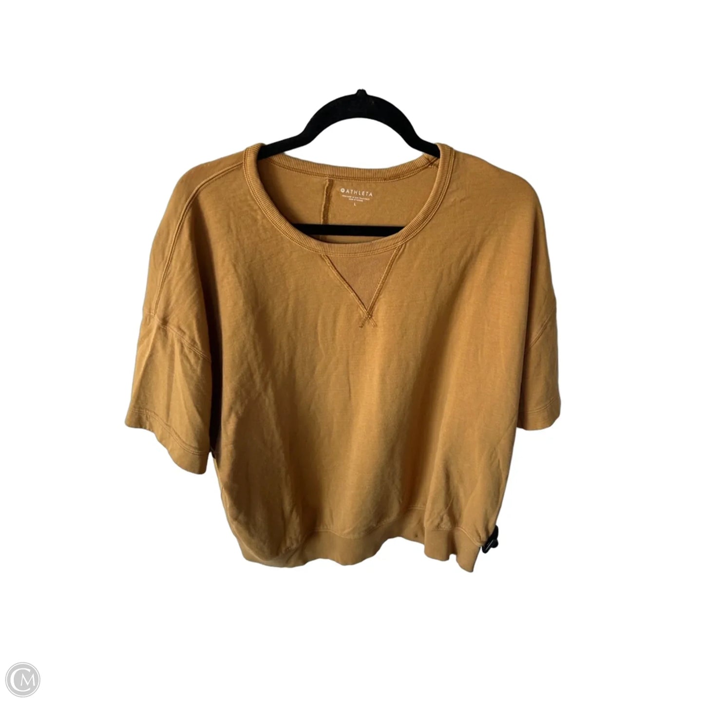 Athletic Top Short Sleeve By Athleta In Yellow, Size: L