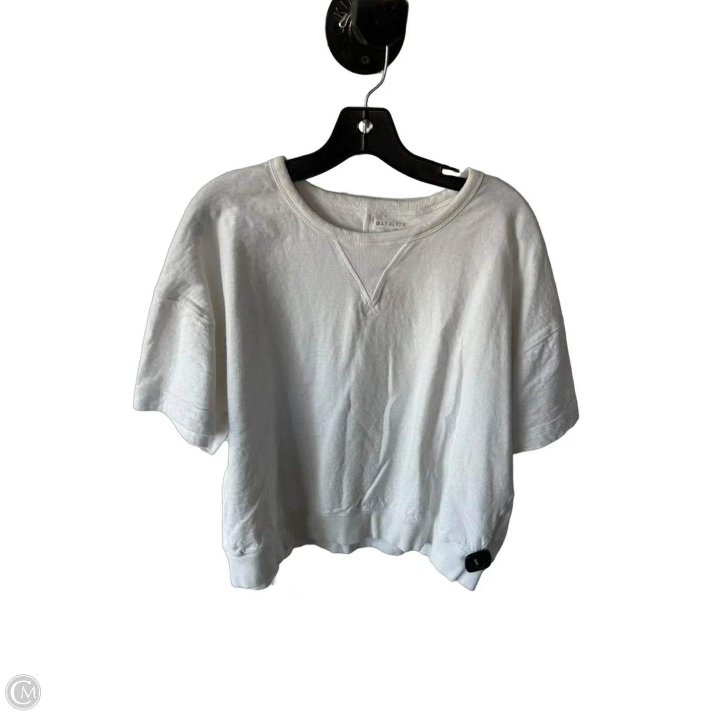 Athletic Top Short Sleeve By Athleta In White, Size: L