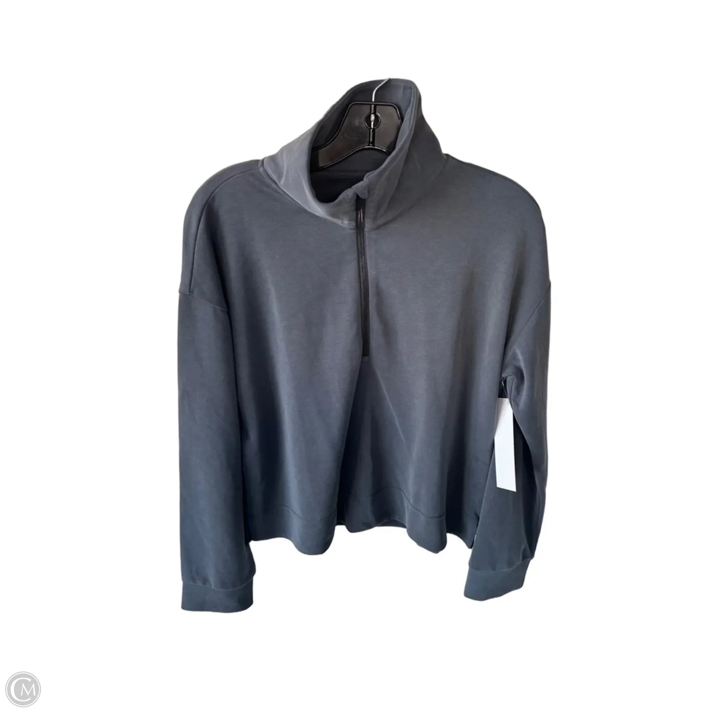 Athletic Top Long Sleeve Collar By Athleta In Grey, Size: M