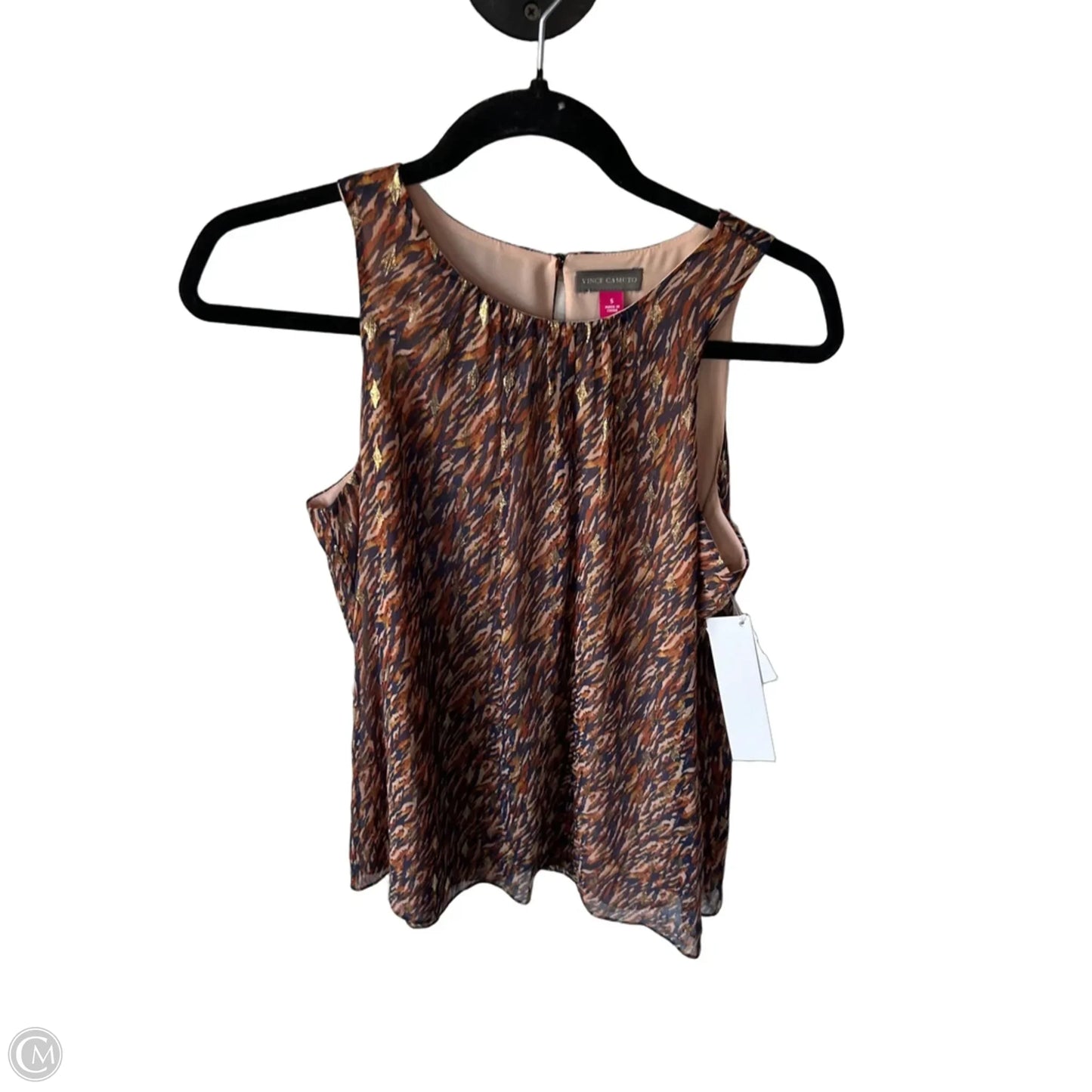 Top Sleeveless By Vince Camuto In Blue & Orange, Size: S