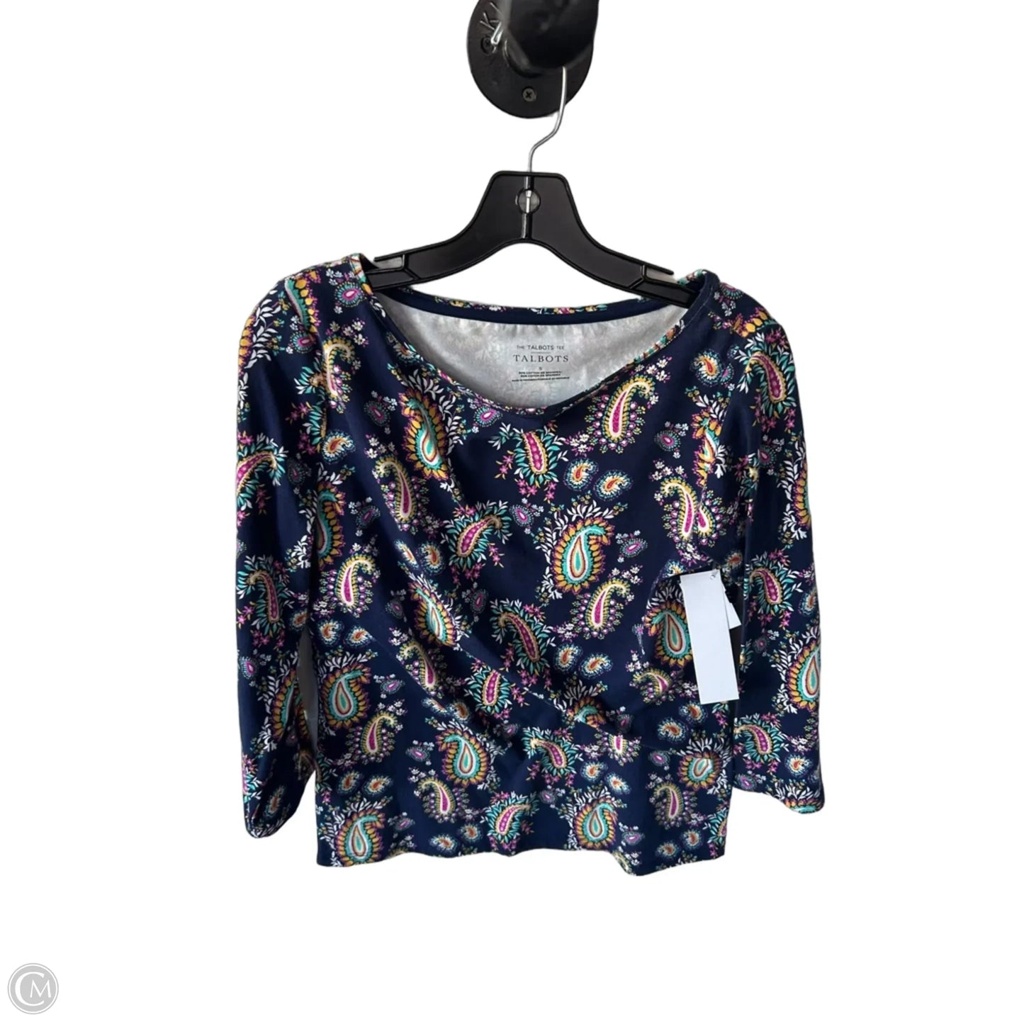 Top Long Sleeve Basic By Talbots In Blue & White, Size: S