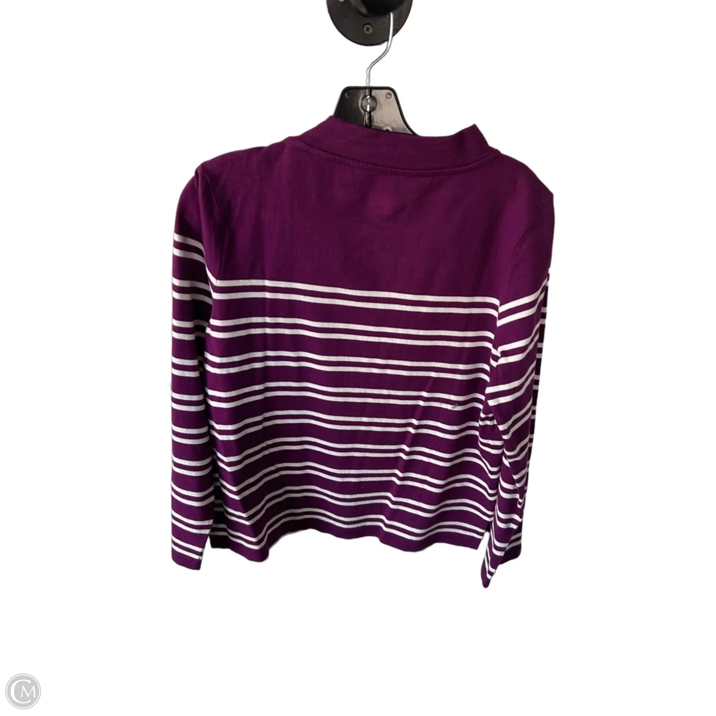 Top Long Sleeve By Talbots In Purple & White, Size: Mp