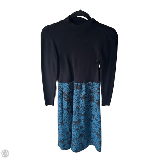 Dress Casual Midi By Ann Taylor In Black & Blue, Size: Sp