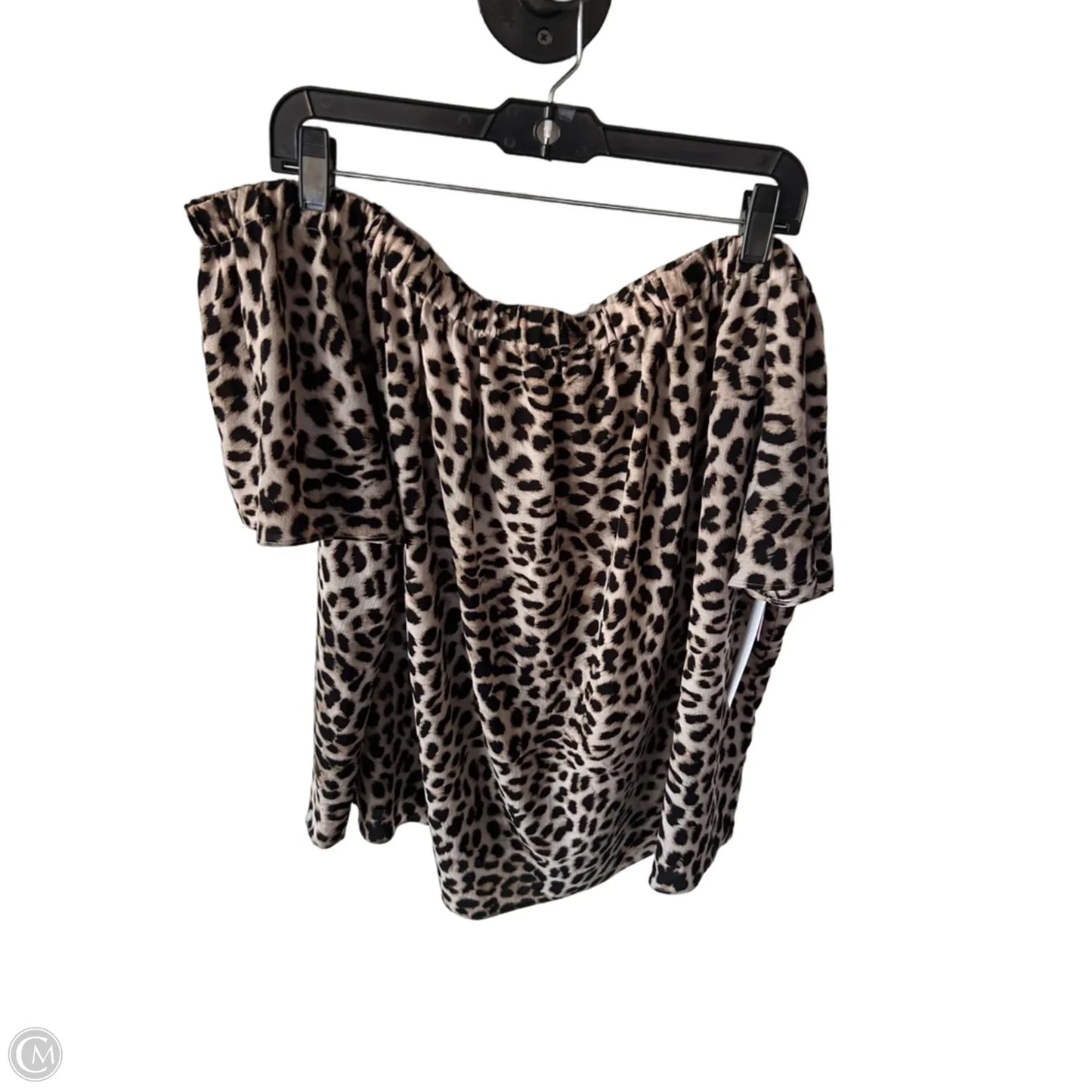 Top Short Sleeve By Vince Camuto In Black & Cream, Size: 3x