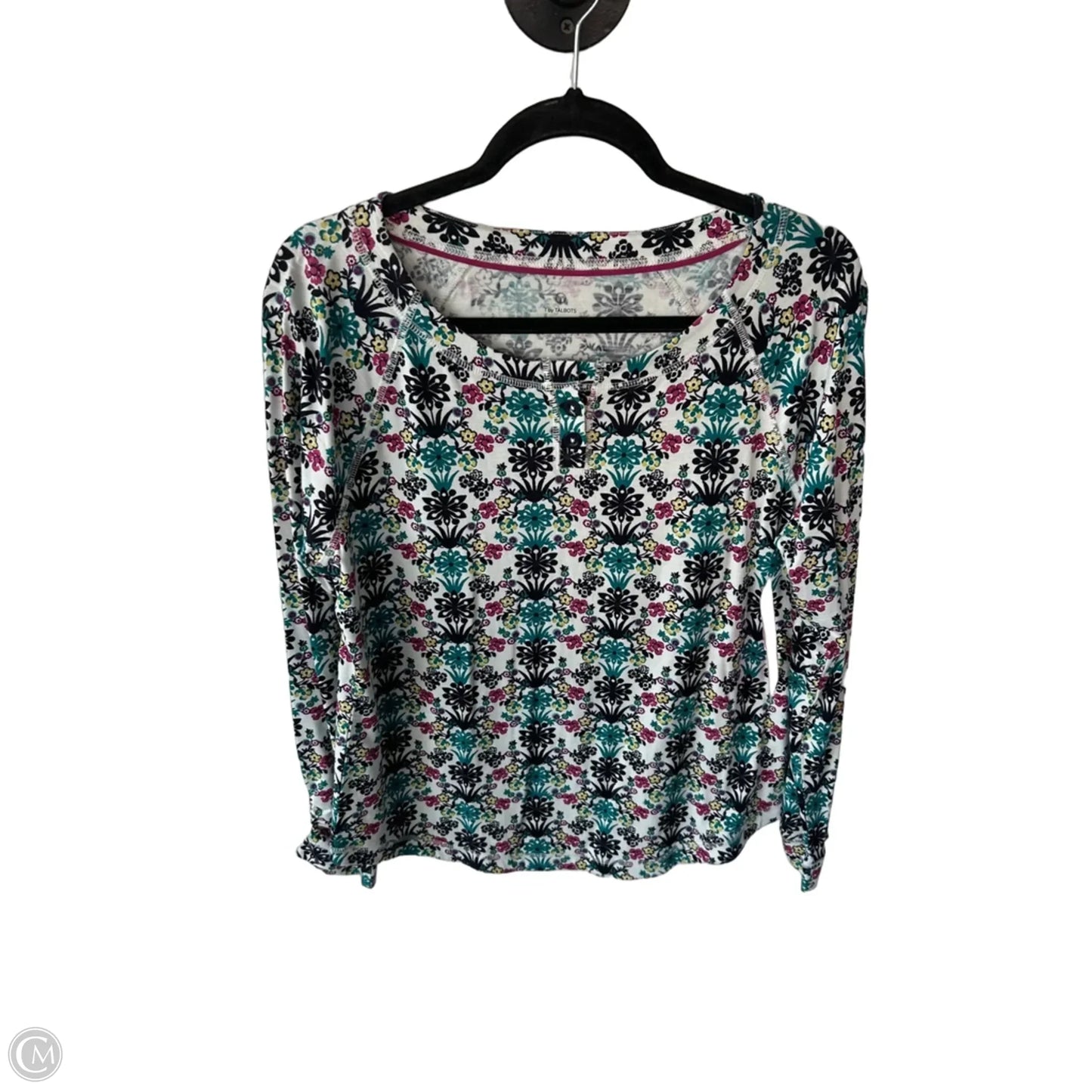 Top Long Sleeve By Talbots In Black & White, Size: L