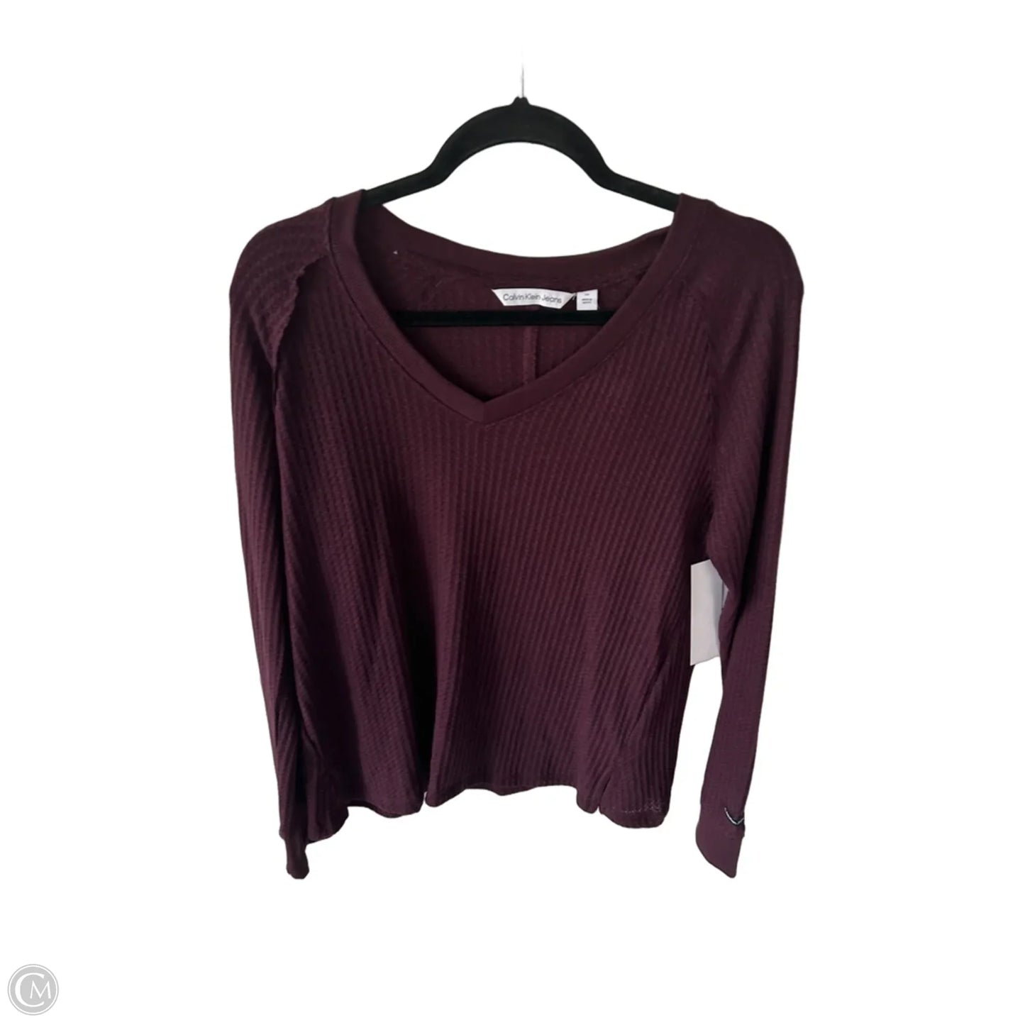 Top Long Sleeve By Calvin Klein In Purple, Size: L