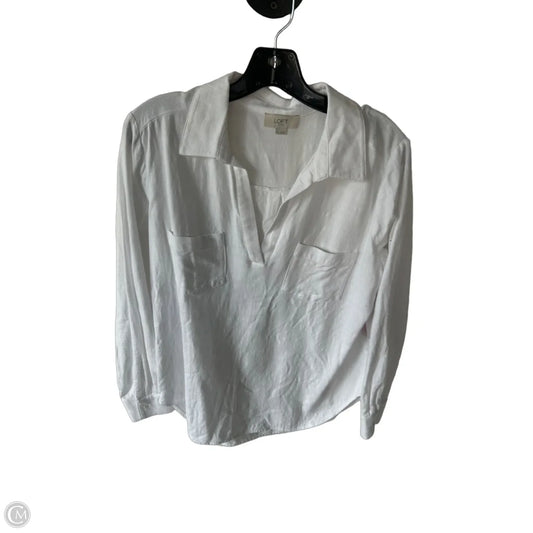Top Long Sleeve By Loft In White, Size: S