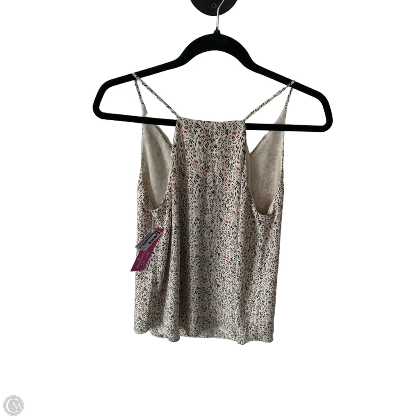 Top Sleeveless By Loft In Cream & Green, Size: S