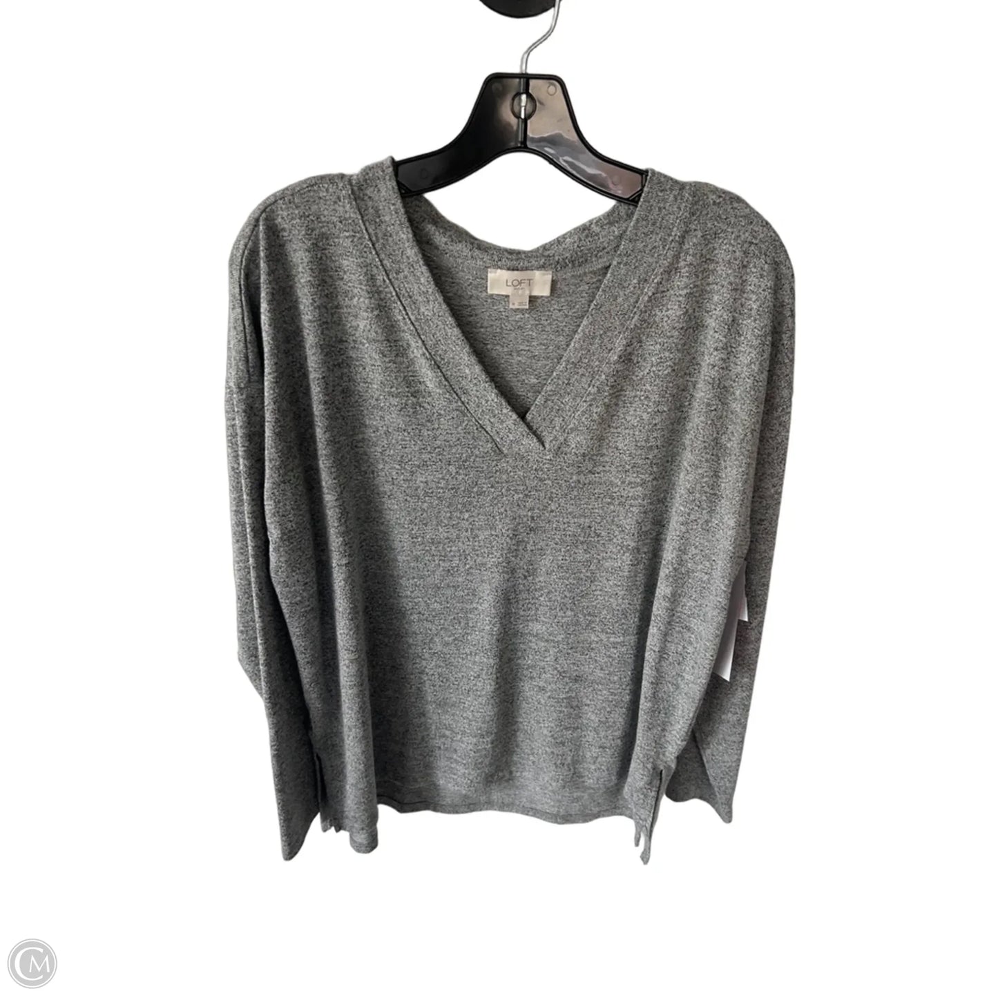 Top Long Sleeve By Loft In Grey, Size: M