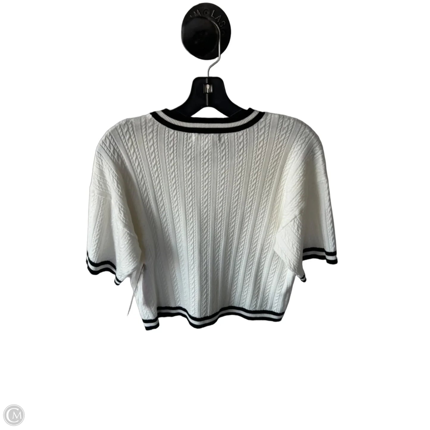 Sweater Short Sleeve By Sincerely Jules In Black & White, Size: M