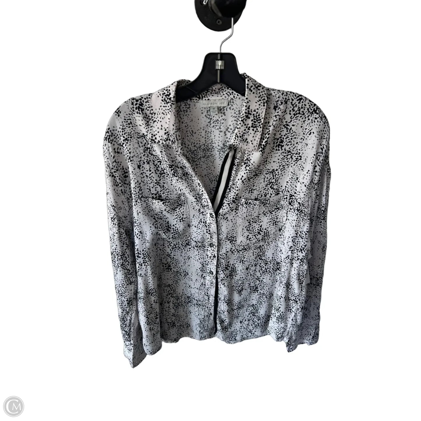 Top Long Sleeve By Allison Joy In Black & White, Size: M