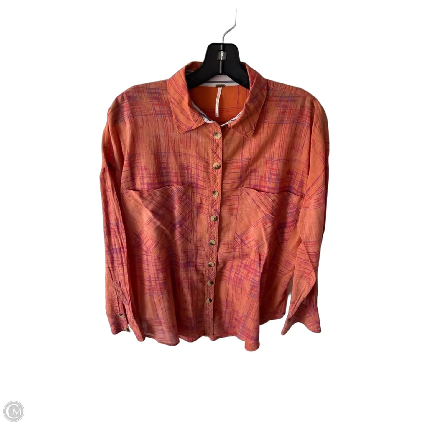 Top Long Sleeve By Free People In Orange, Size: M