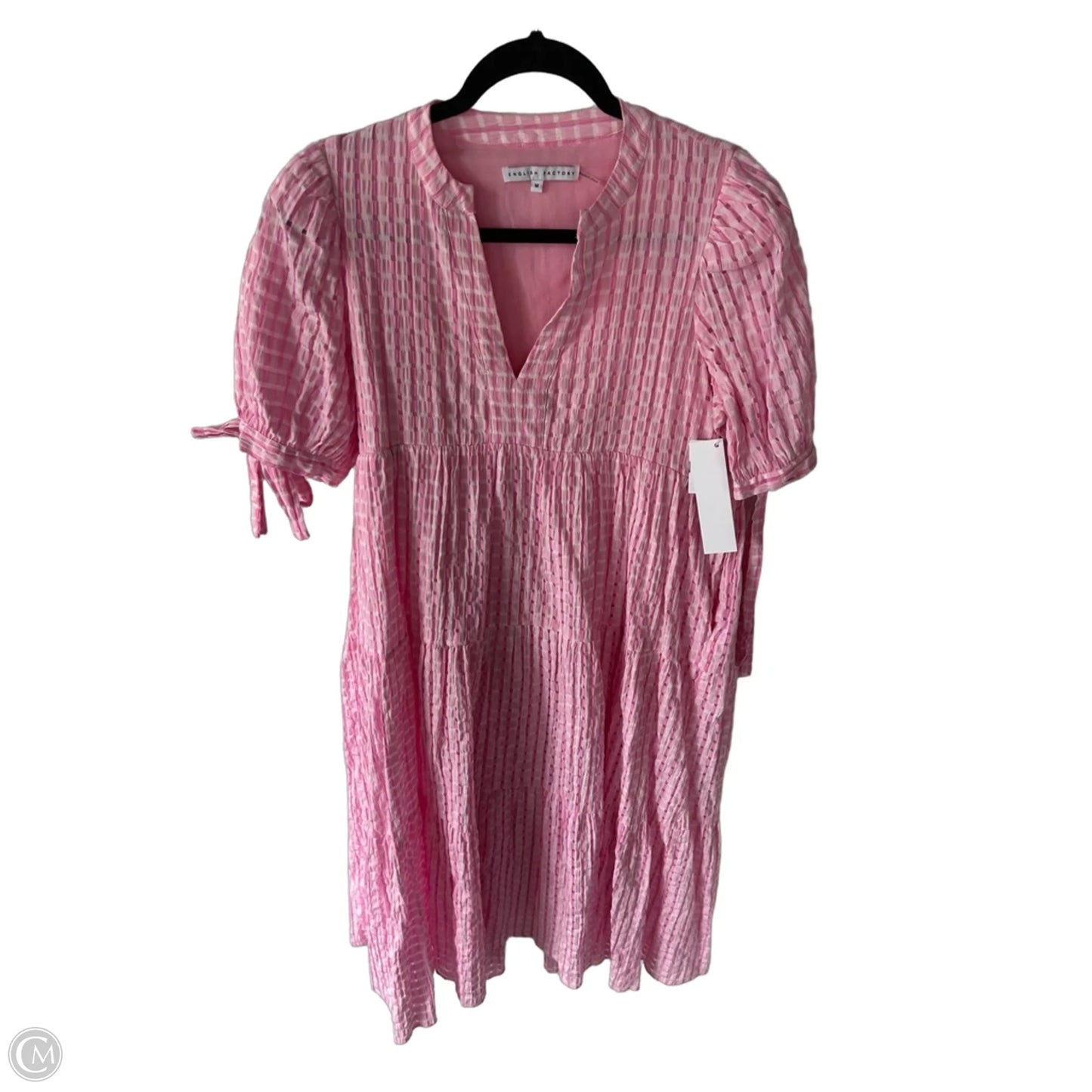 Dress Casual Midi By English Factory In Pink & White, Size: M