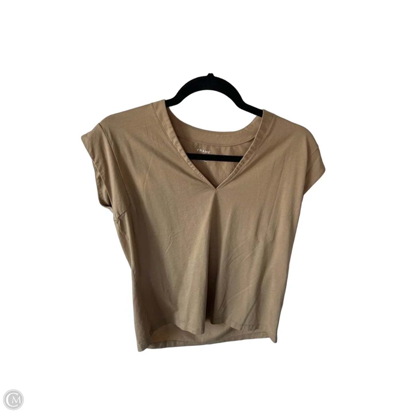 Top Short Sleeve Basic By Frame In Tan, Size: Xs