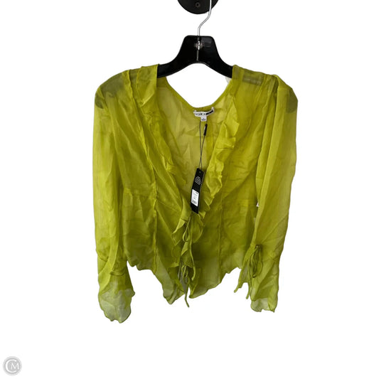 Blouse Long Sleeve By Fashion Nova In Green, Size: L