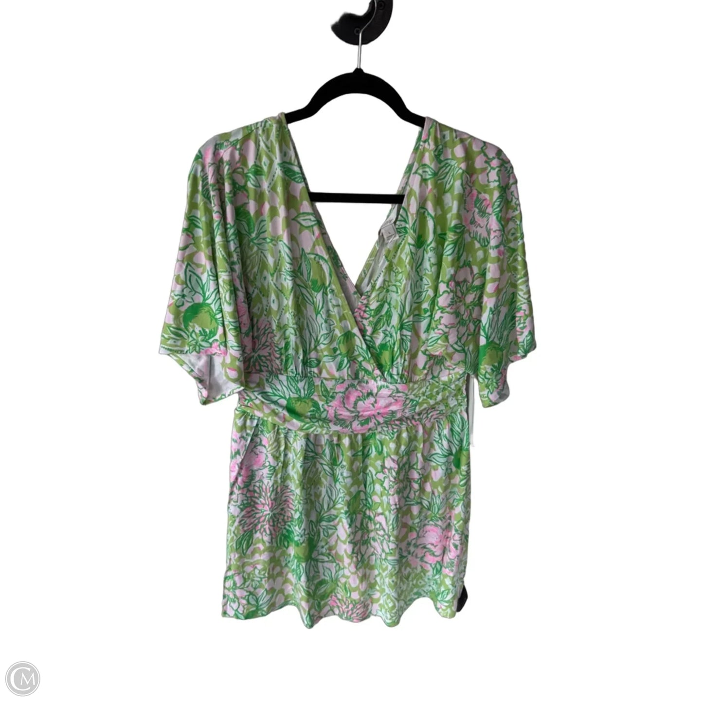 Dress Designer By Lilly Pulitzer In Green & White, Size: L