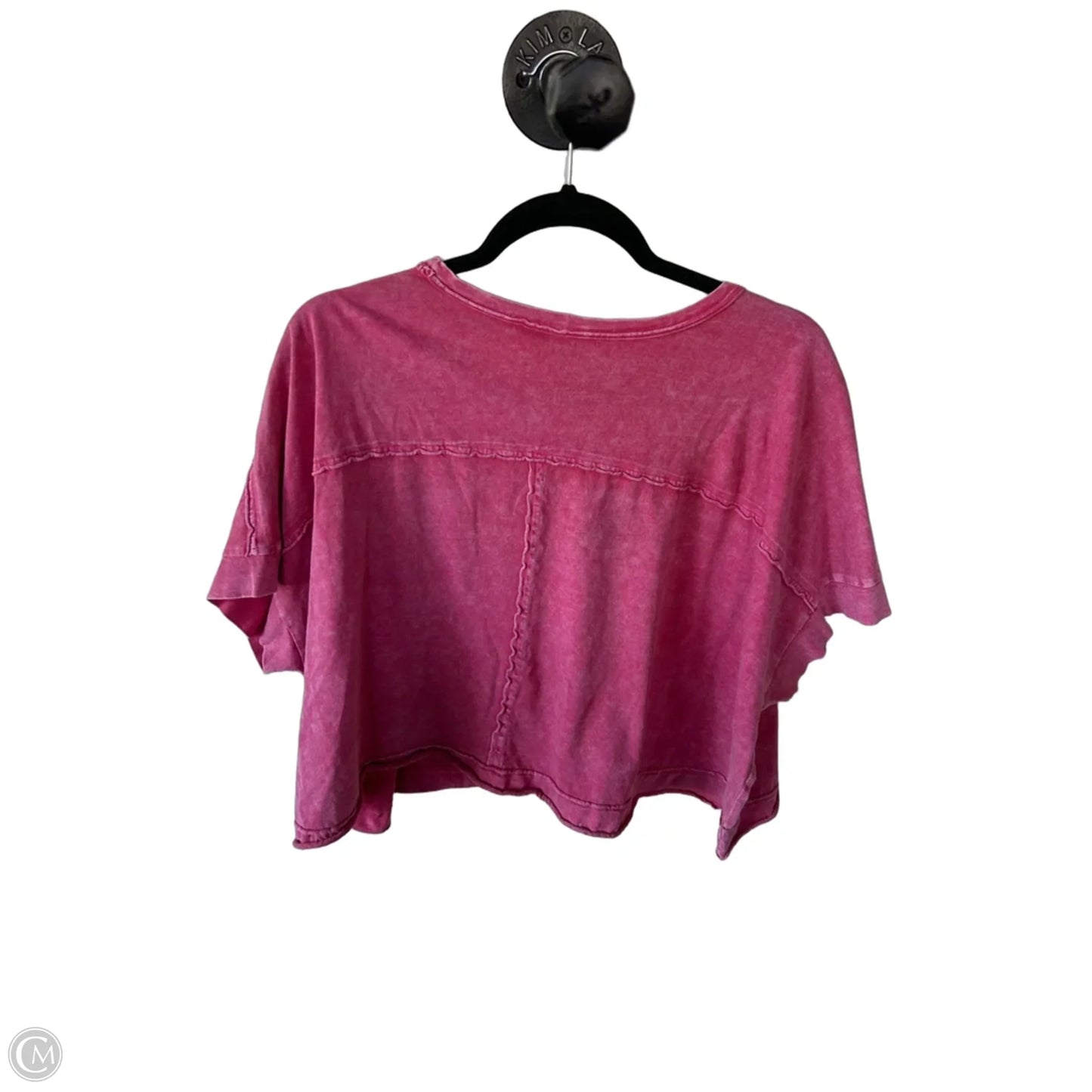 Top Short Sleeve Basic By Zenana In Pink, Size: S