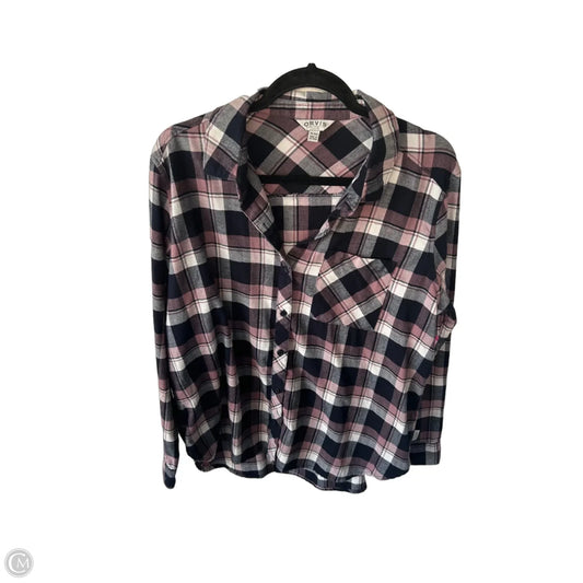 Top Long Sleeve By Orvis In Blue & Pink, Size: Xl