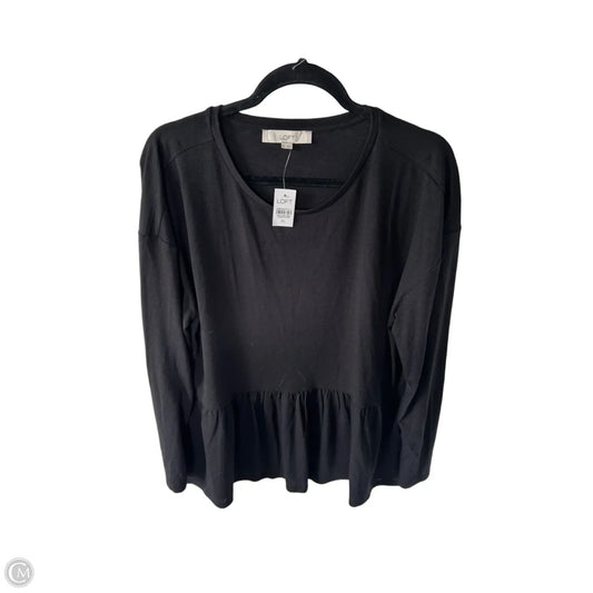 Top Long Sleeve By Loft In Black, Size: Xl