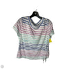 Top Short Sleeve Basic By Talbots In Blue & White, Size: L