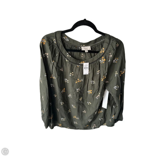 Top Long Sleeve By Loft In Green, Size: M