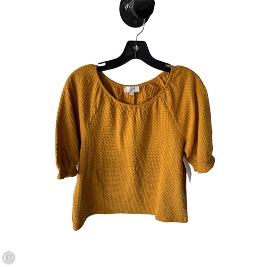 Top Short Sleeve By Loft In Yellow, Size: M