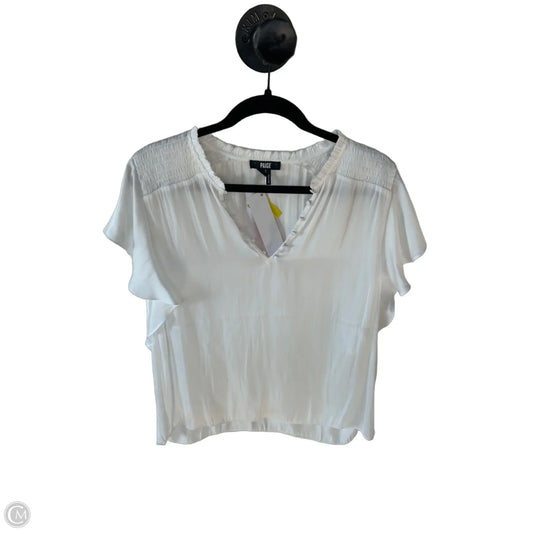 Top Short Sleeve By Paige In White, Size: L
