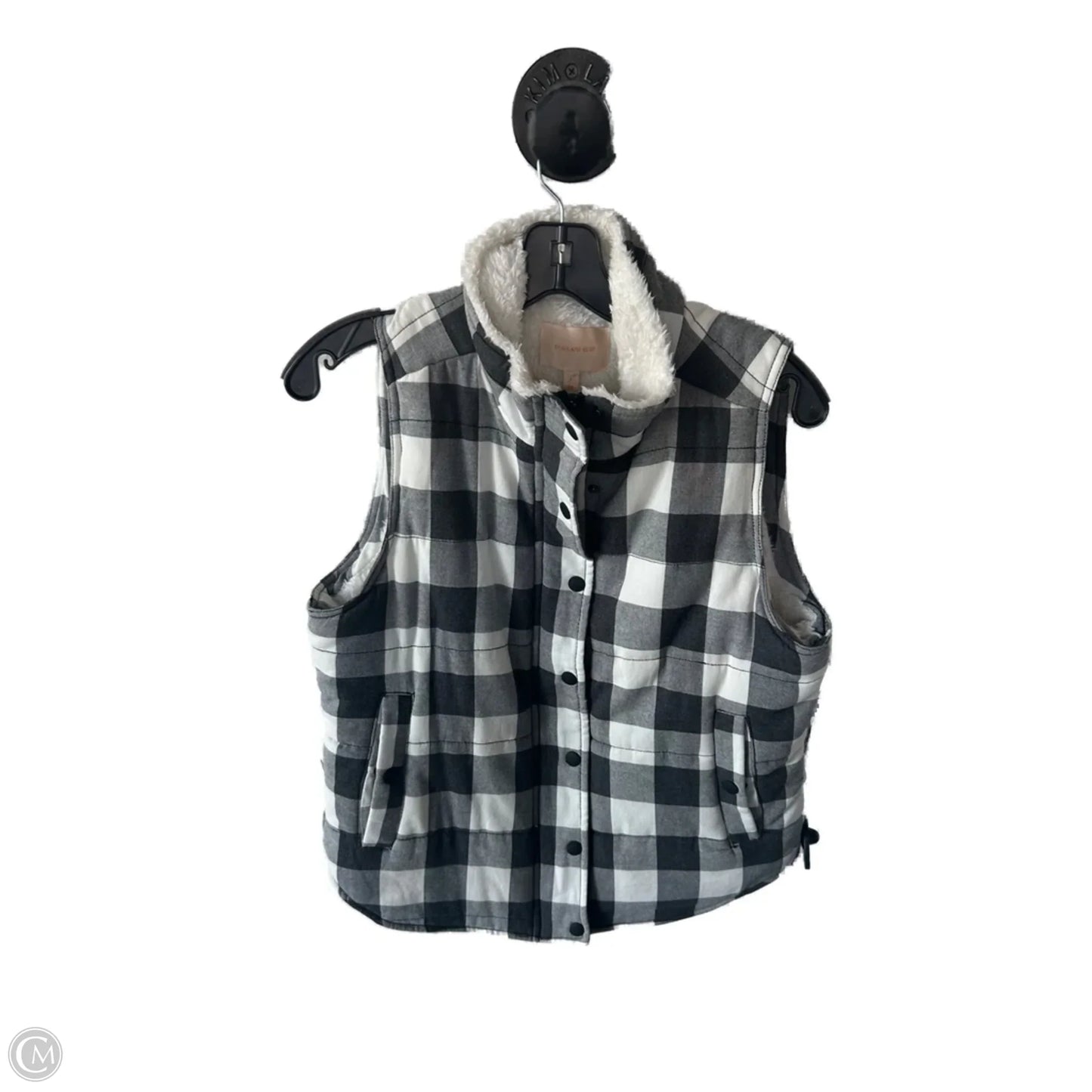 Vest Faux Fur & Sherpa By Skies Are Blue In Grey & White, Size: M