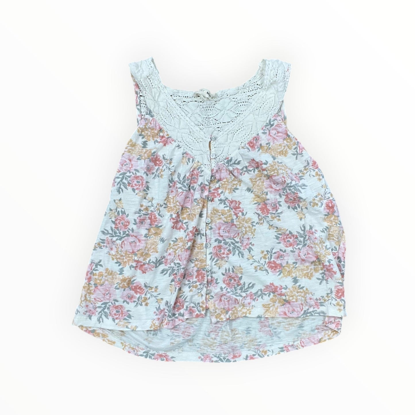 Top Sleeveless By Lucky Brand In Pink & White, Size:M