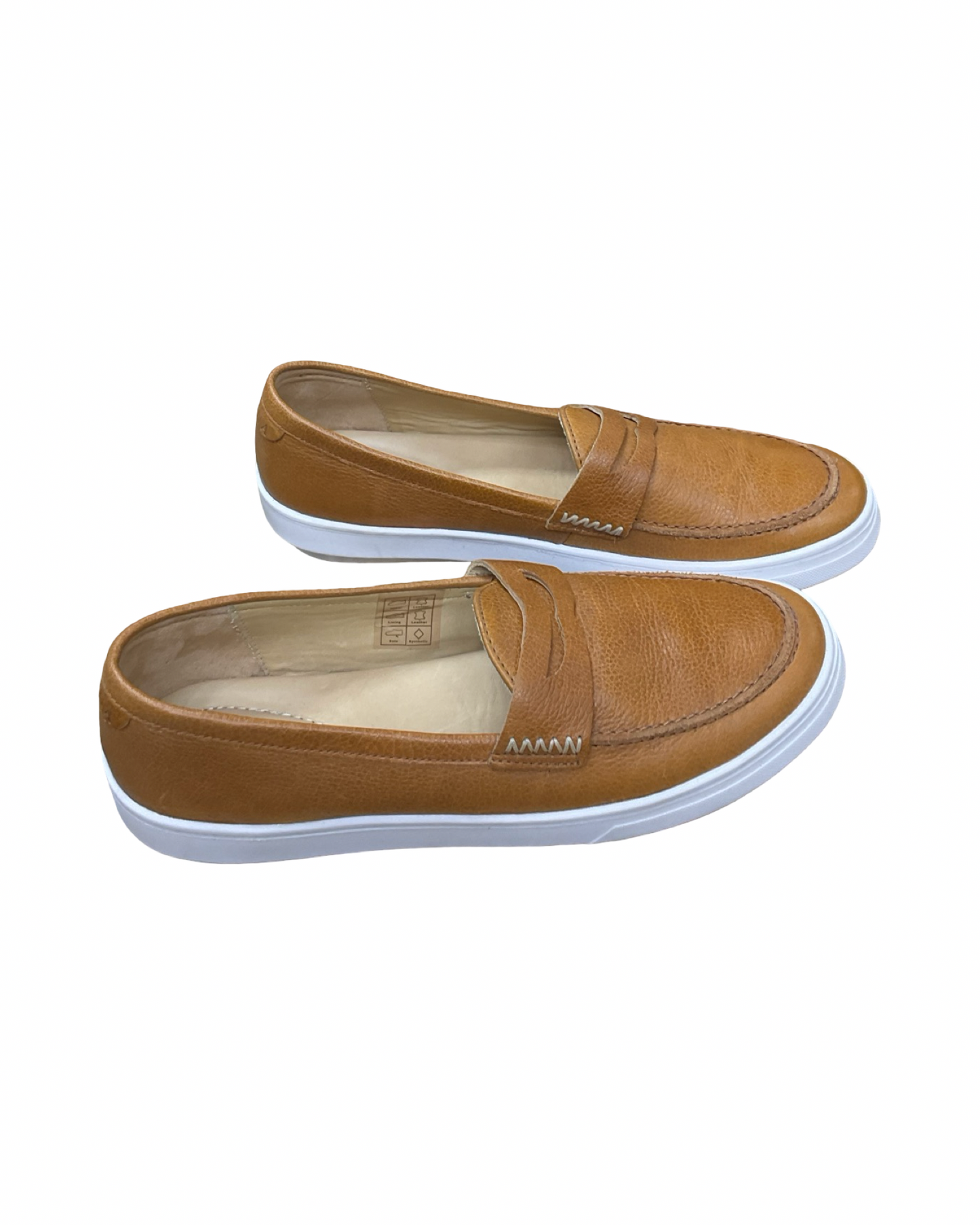 Shoes Flats By Clothes Mentor In Tan & White, Size:9.5