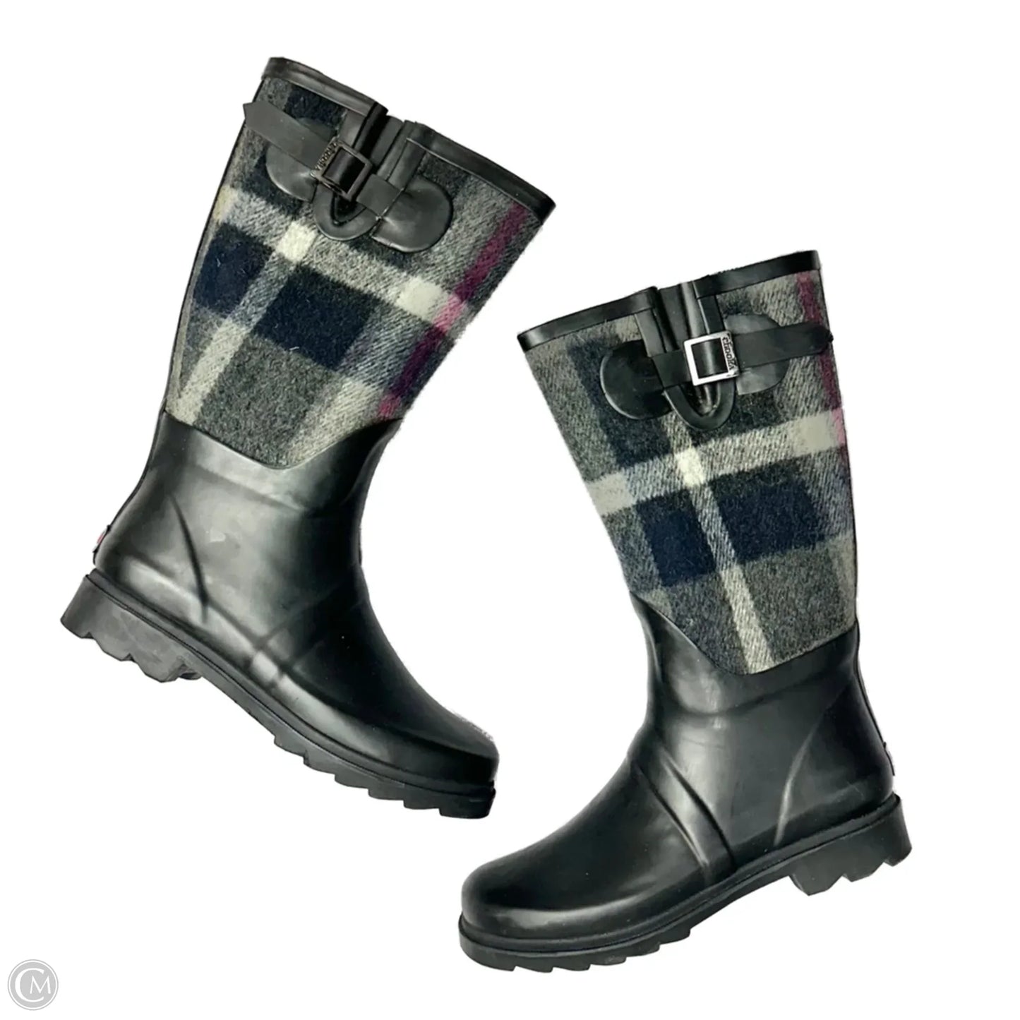 Boots Rain By Chooka  In Plaid Pattern, Size: 7