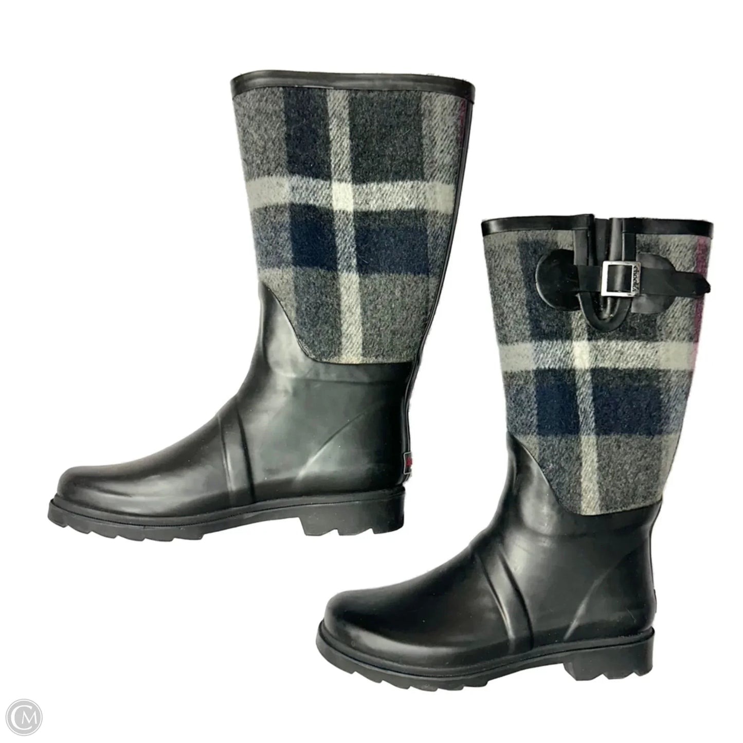Boots Rain By Chooka  In Plaid Pattern, Size: 7