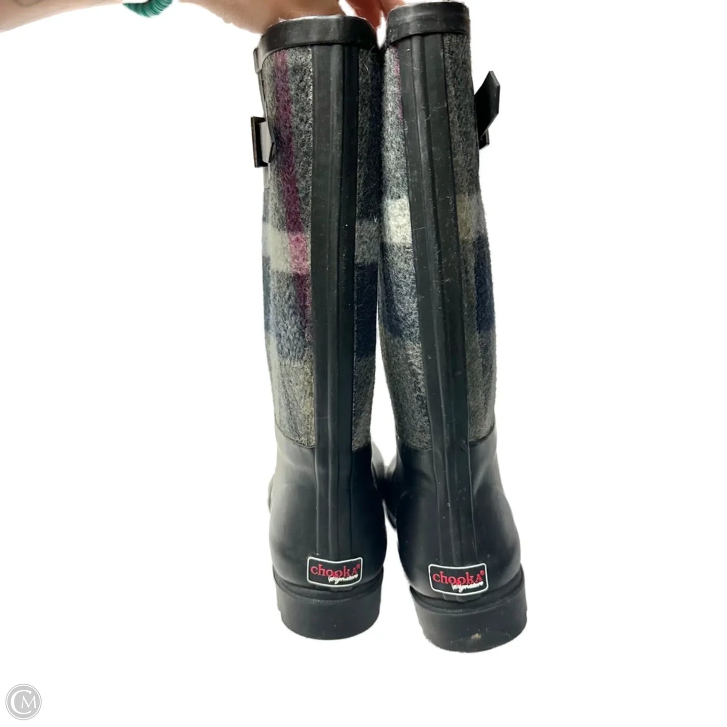 Boots Rain By Chooka  In Plaid Pattern, Size: 7