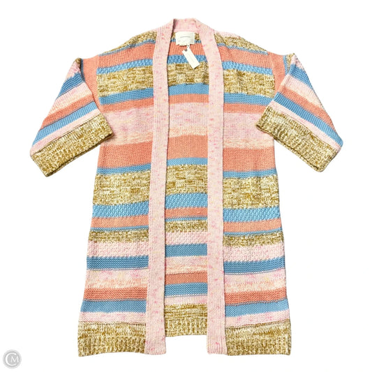 Sweater Cardigan By Anthropologie In Pink & Tan, Size: Osfm