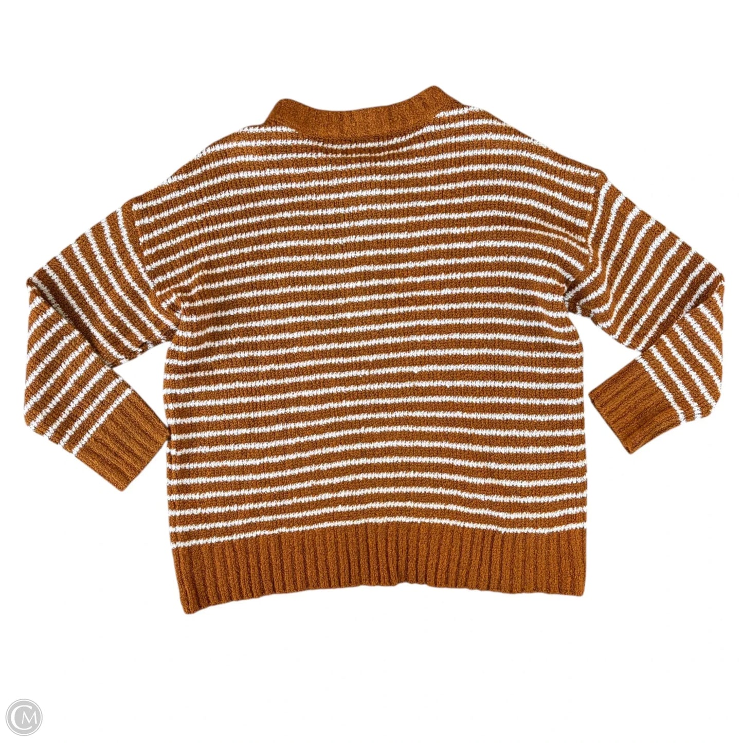 Sweater By American Eagle In Orange & White, Size: L