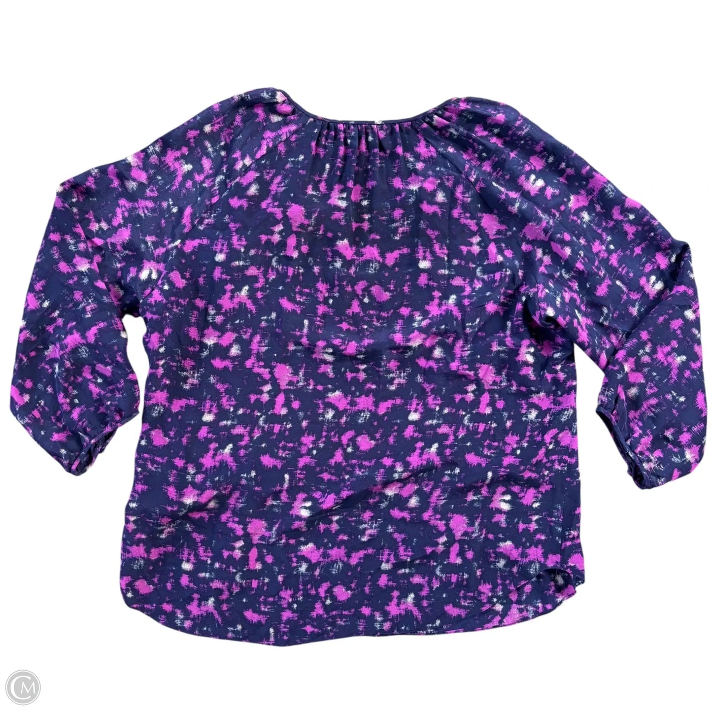 Blouse Long Sleeve By Rebecca Taylor In Blue & Purple, Size: S
