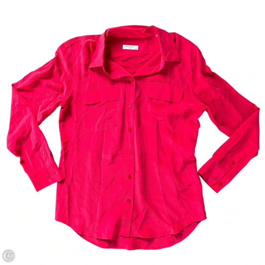 Top Long Sleeve By Equipment In Pink, Size: M