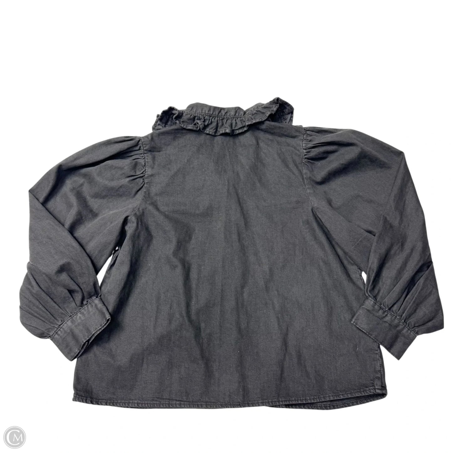 Jacket Shirt By Levis In Black Denim, Size: L