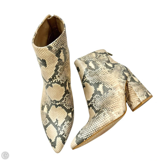 Boots Ankle Heels By Vince Camuto In Snakeskin Print, Size: 10
