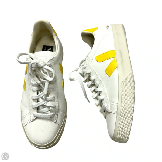 Shoes Sneakers By Veja In White & Yellow, Size: 9