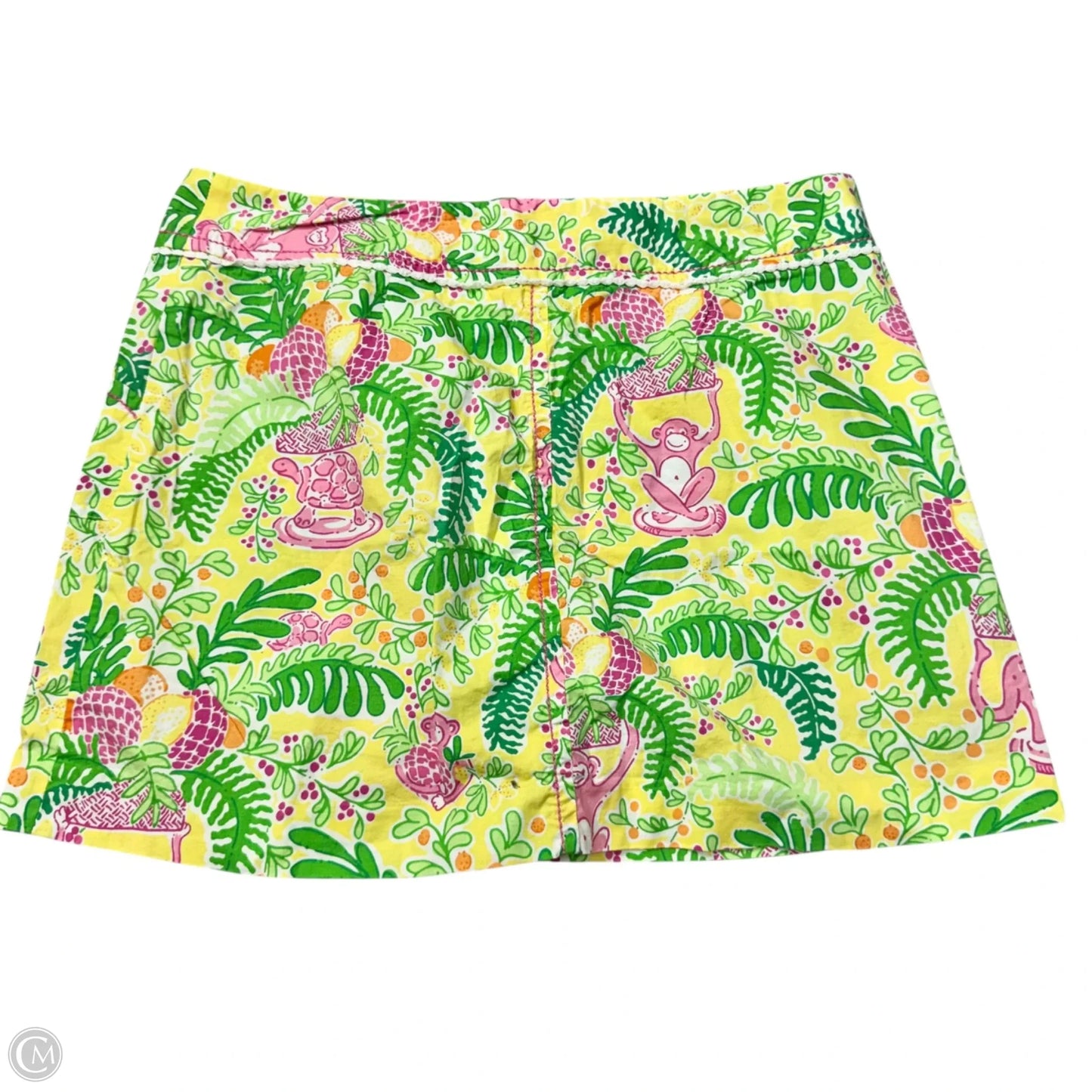 Skort Designer By Lilly Pulitzer In Green & Yellow, Size: 10