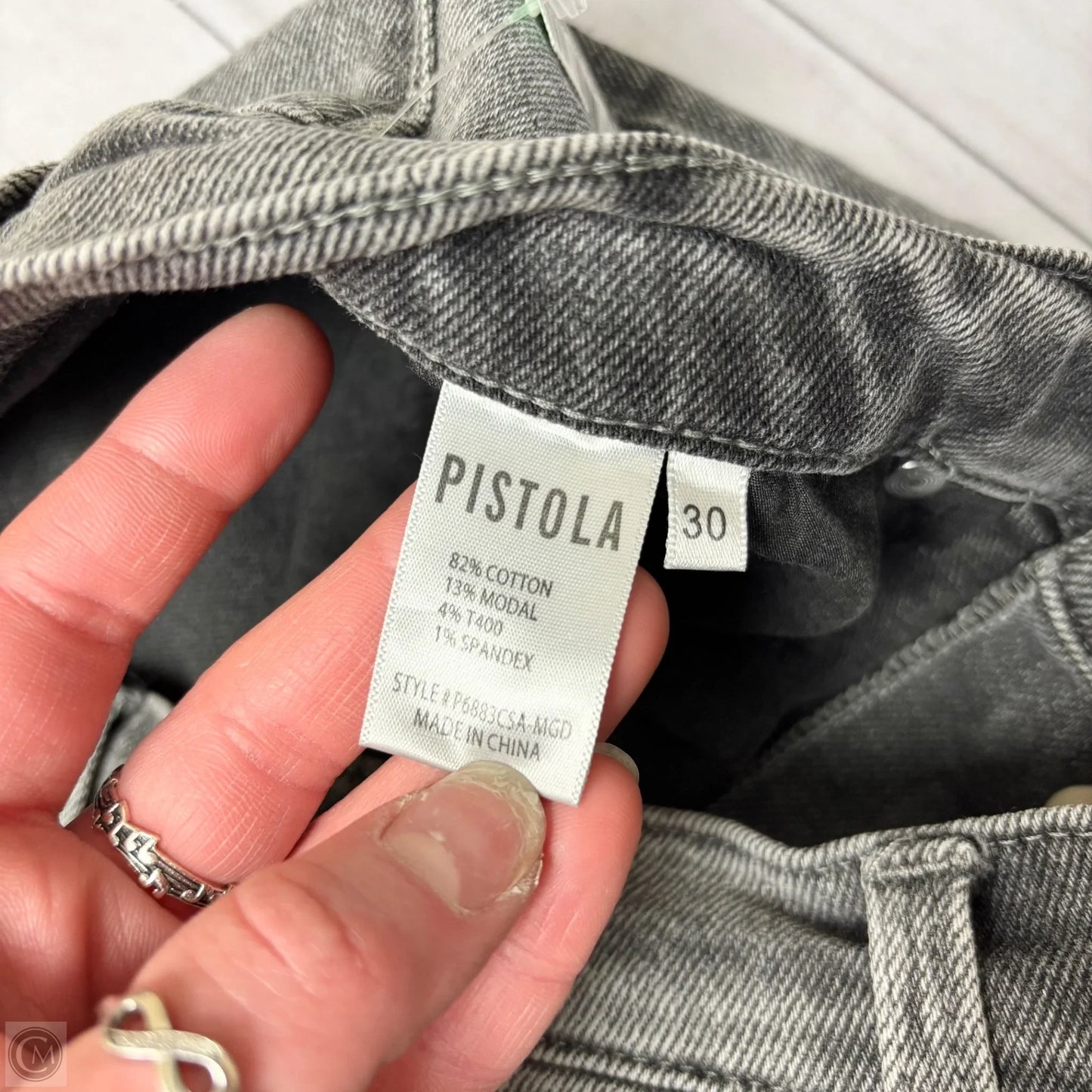 Jeans Straight By Pistola In Grey Denim, Size: 10