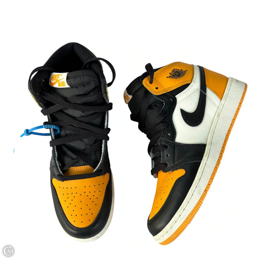 Shoes Luxury Designer By Jordan In Black & Yellow, Size: 8.5