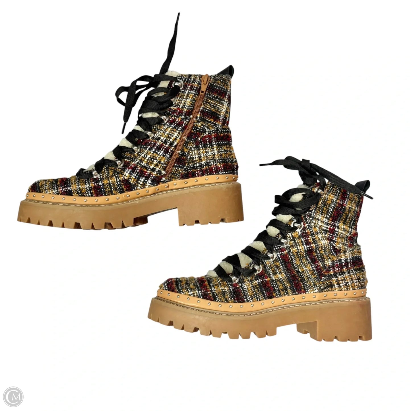 Boots Combat By Steve Madden In Black & Tan, Size: 6