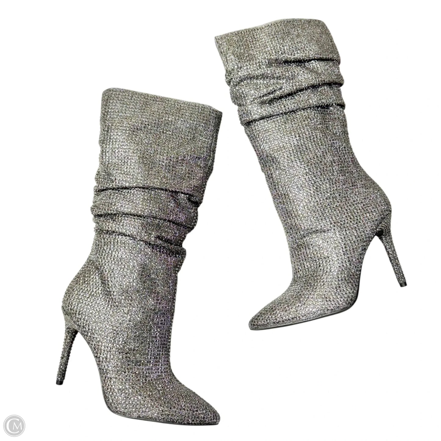 Boots Knee Heels By Jessica Simpson In Silver, Size: 8.5