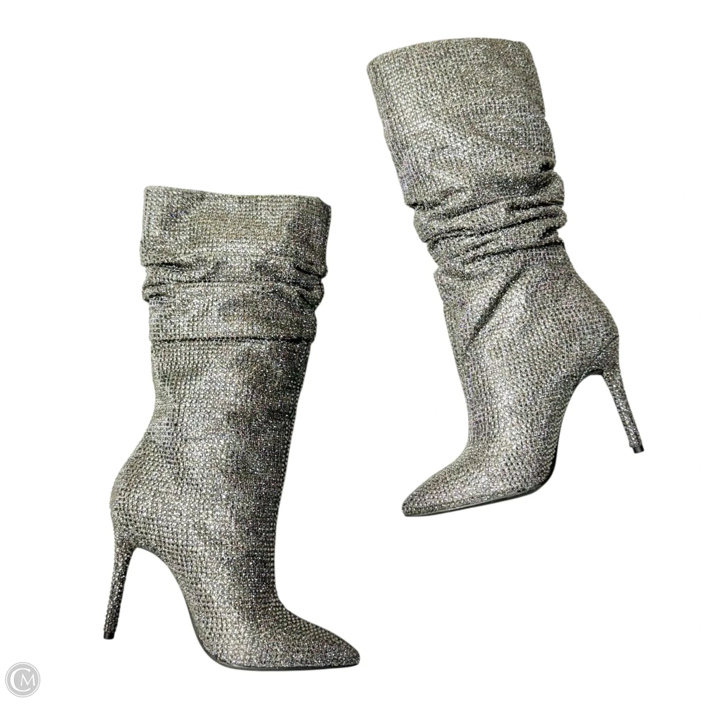 Boots Knee Heels By Jessica Simpson In Silver, Size: 8.5