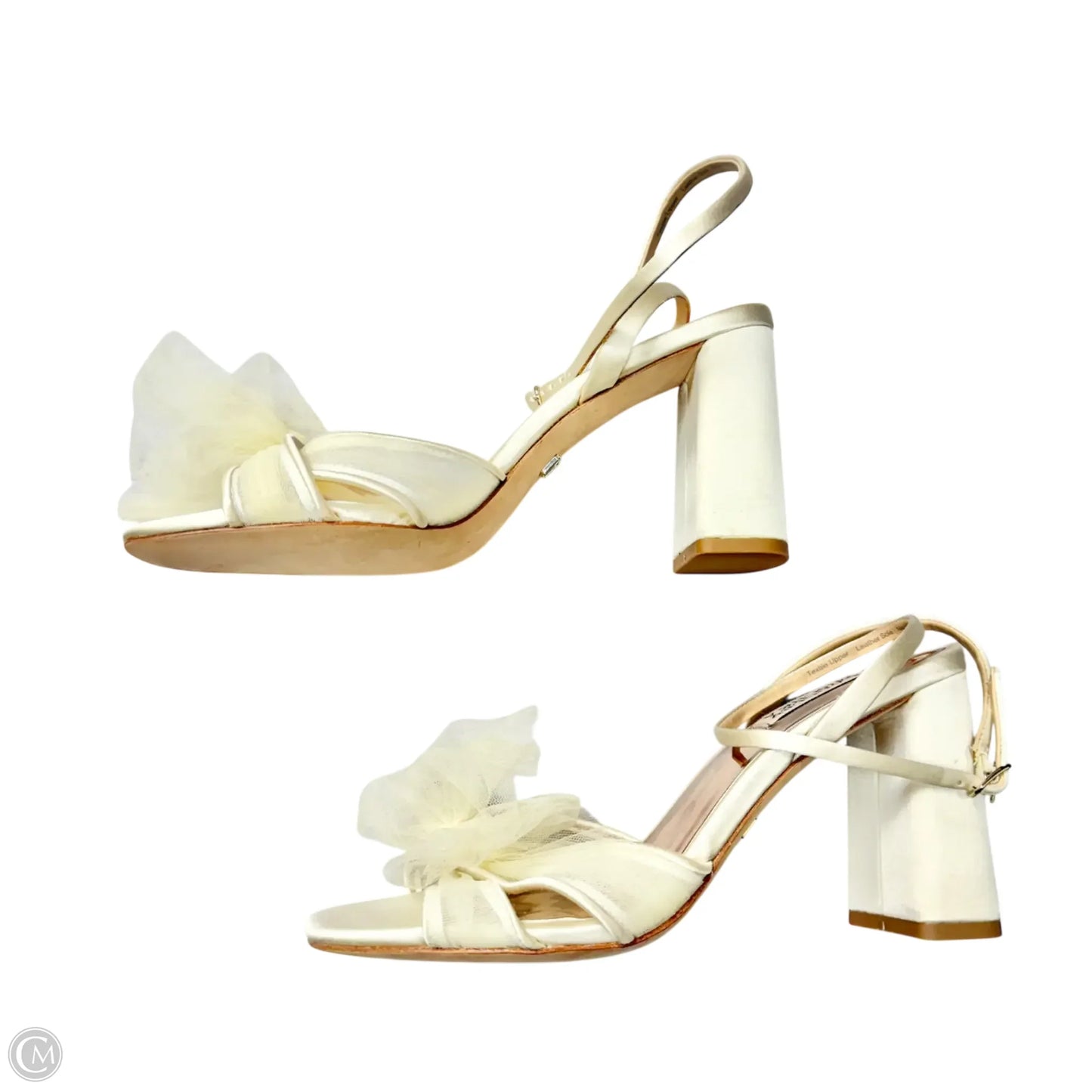 Sandals Heels Block By Badgley Mischka In Cream, Size: 8