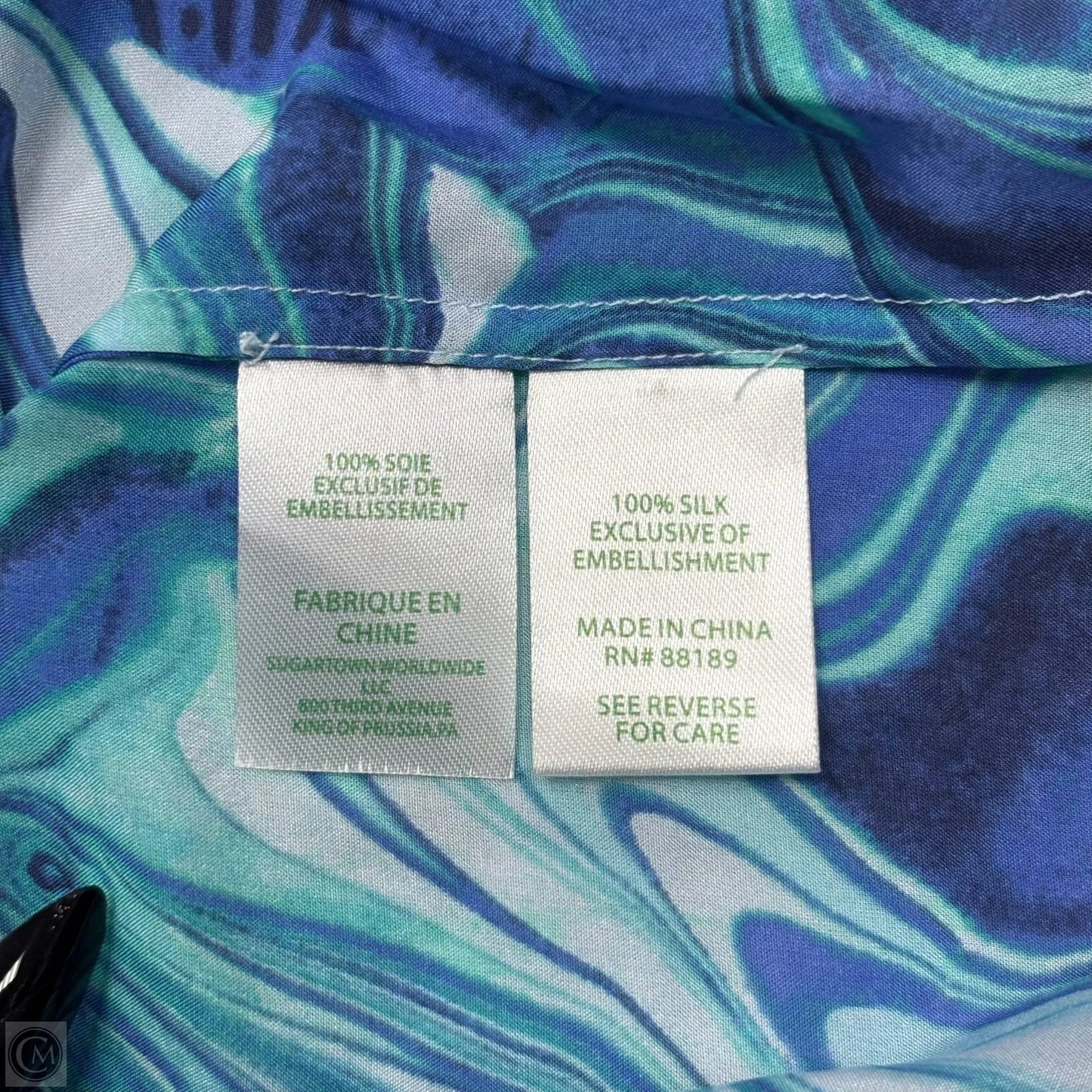 Top Long Sleeve Designer By Lilly Pulitzer In Blue Green, Size: S